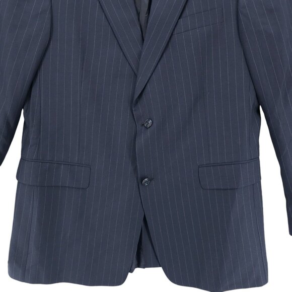 Hart Schaffner Marx "Gold" Navy Blue Pinstripe Blazer Suit Jacket Size 43 LONG - Picture 2 of 11